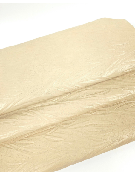 Bleached Sand Tripoli Palm Crackled Embossed Texture Leather