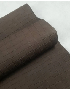 Brown Coffee Embossed Amazing Relief Crocodile Alligator 0Z 1982 Leather 2