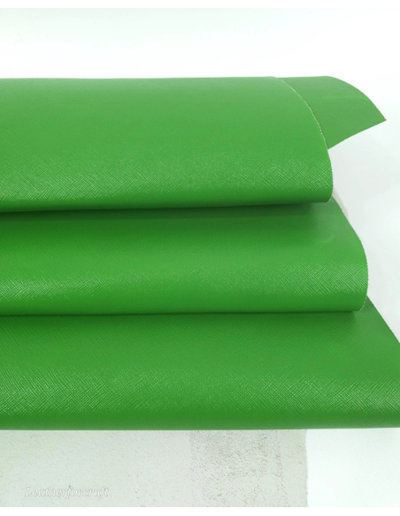 Kelly Green Patent Saffiano Premium Grain Embossed Premium Texture Leather