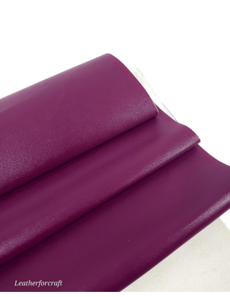 Purple Patent Saffiano Premium Grain Embossed Texture Leather