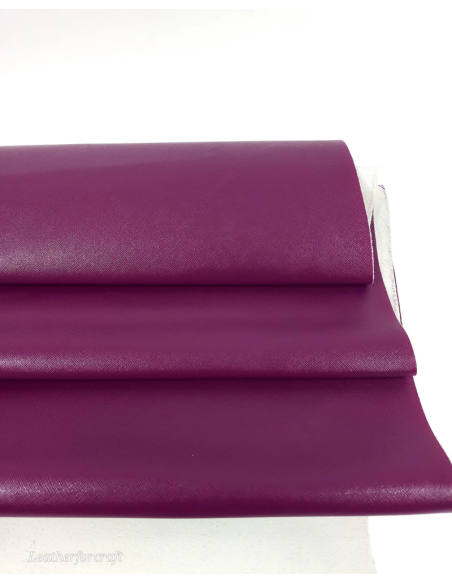Purple Patent Saffiano Premium Grain Embossed Texture Leather