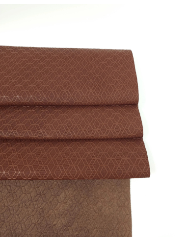 Cambridge Brown Rhombus 3D Embossed Premium Texture Leather
