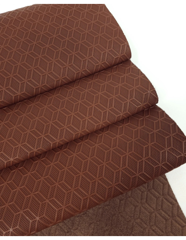 Cambridge Brown Rhombus 3D Embossed Premium Texture Leather