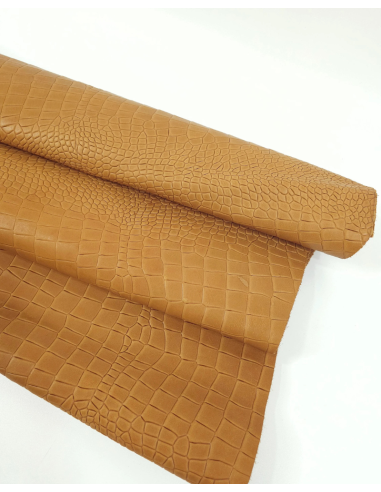 Camel Alligator Leather Embossed Amazing Relief Croco 0Z 1581