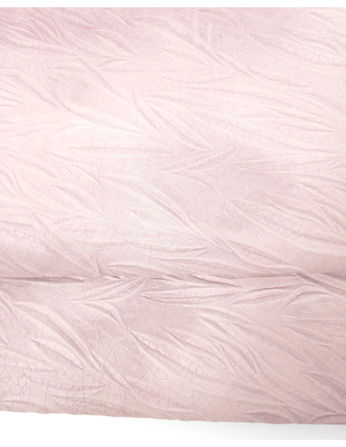 Chalk Pink Tripoli Palm Crackled Embossed Texture Leather