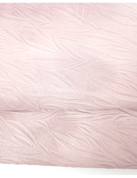 Chalk Pink Tripoli Palm Crackled Embossed Texture Leather