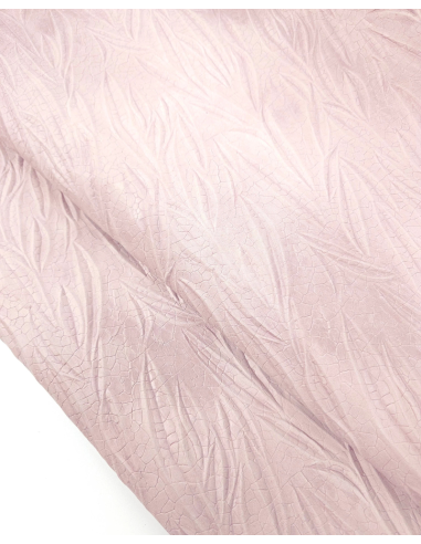 Chalk Pink Tripoli Palm Crackled Embossed Texture Leather