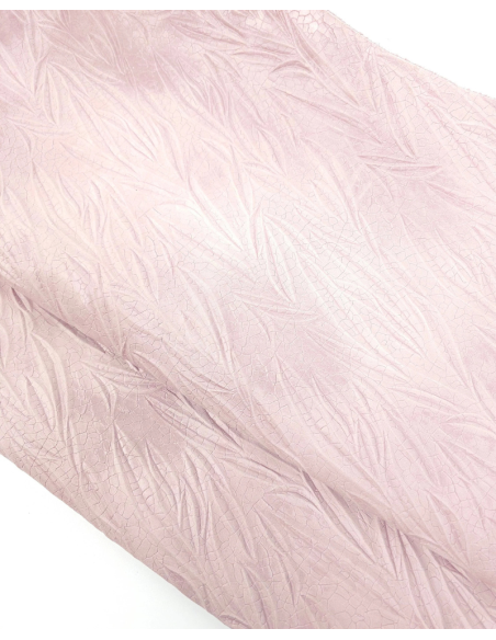 Chalk Pink Tripoli Palm Crackled Embossed Texture Leather