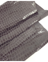 Charcoal Gray Croco Patent Soft Leather