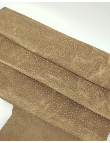 Safari Pull Up Ostrich 2023 Embossed Texture Leather
