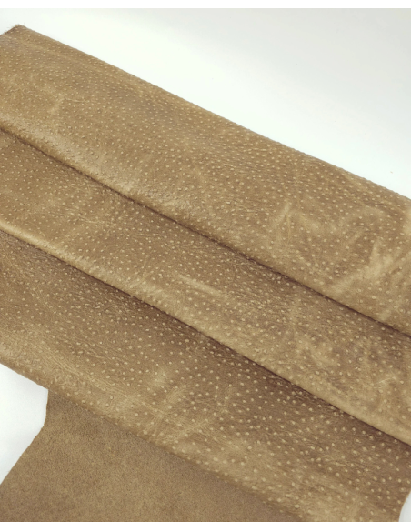 Safari Pull Up Ostrich 2023 Embossed Texture Leather