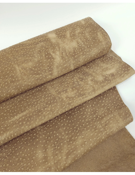 Safari Pull Up Ostrich 2023 Embossed Texture Leather