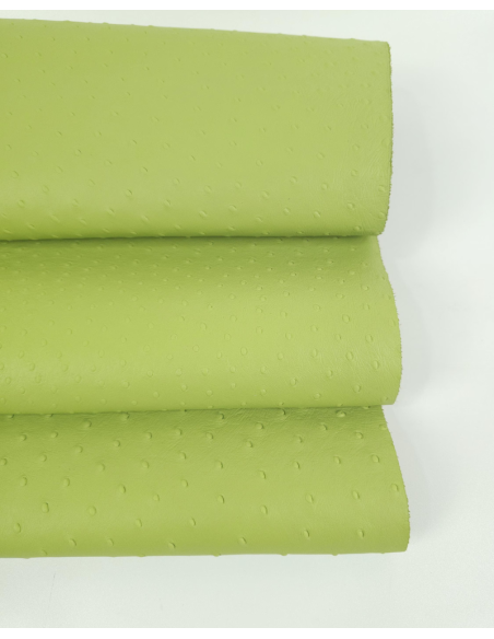 Herbal Green Ostrich 2024 Embossed Texture Leather