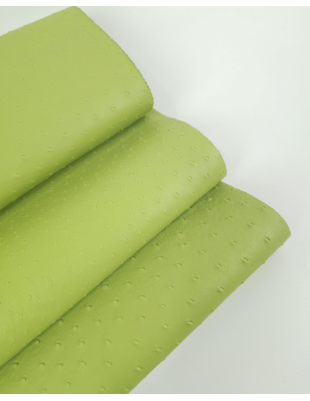 Herbal Green Ostrich 2024 Embossed Texture Leather