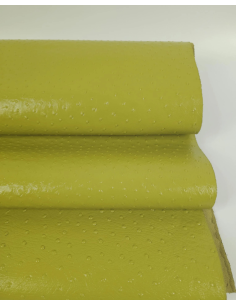 Golden Olive Glossy Ostrich 2024 Embossed Texture Leather 2