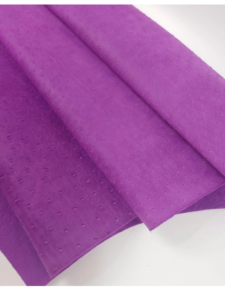 Vivid Viola Ostrich 2024 Embossed Texture Leather