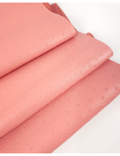 Peach Amber Ostrich 2024 Embossed Texture Leather