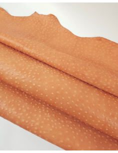 Peach Ostrich Embossed Relief Leather