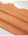 Peach Ostrich Embossed Relief Leather