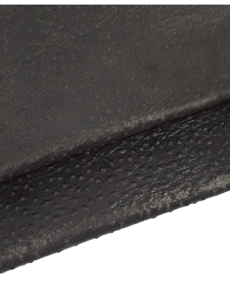 Licorice Ostrich 2023 Embossed Texture Leather