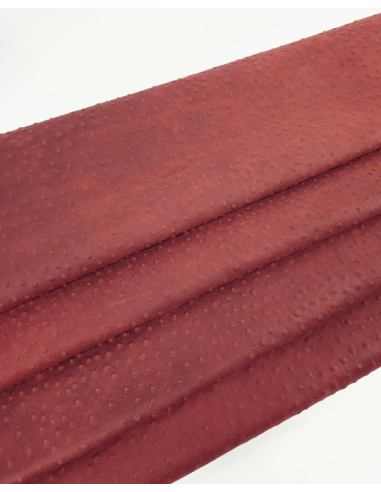 Syrah Ostrich Embossed Relief Leather