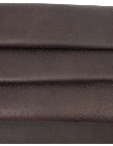 French Roast Ostrich 2024 Embossed Texture Leather