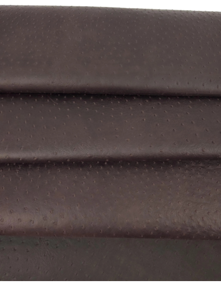 French Roast Ostrich 2024 Embossed Texture Leather