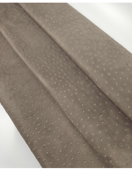 Walnut Vintage Pull Up Ostrich 2024 Embossed Texture Leather