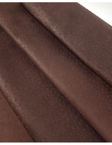 Root Beer Ostrich 2024 Embossed Texture Leather
