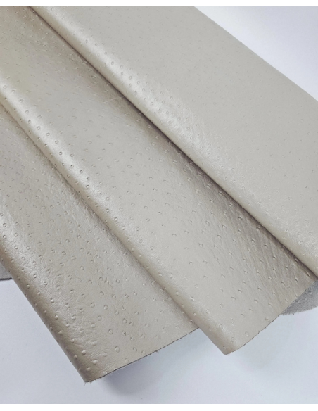 Feather Gray Ostrich 2024 Embossed Texture Leather