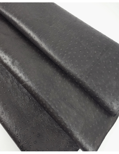 Dark Gull Gray Ostrich 2024 Embossed Texture Leather