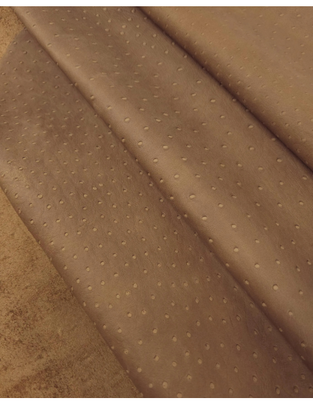 Tobacco Brown Ostrich 2024 Embossed Texture Leather