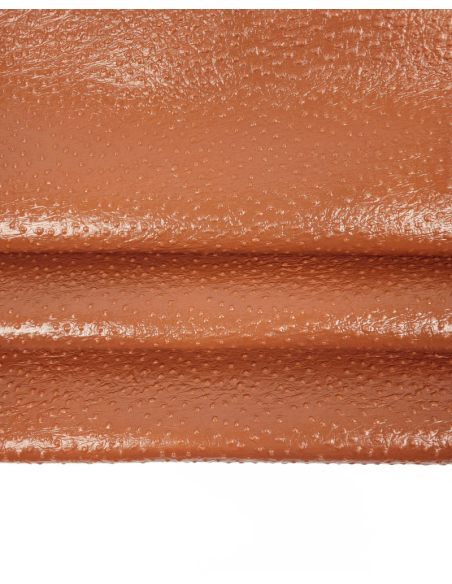 Glazed Ginger Ostrich 2023 Embossed Texture Leather