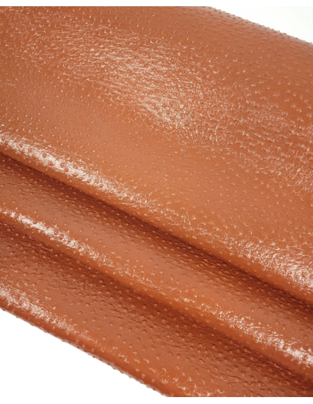 Glazed Ginger Ostrich 2023 Embossed Texture Leather