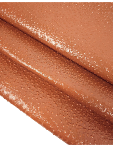 Glazed Ginger Ostrich 2023 Embossed Texture Leather