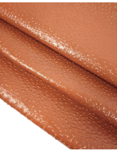 Glazed Ginger Ostrich 2023 Embossed Texture Leather