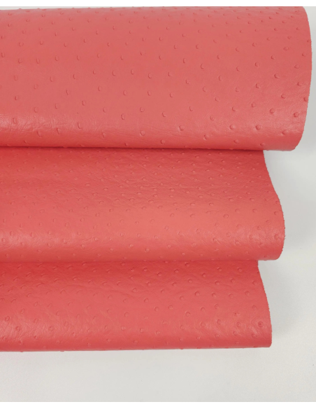 Sugar Coral Ostrich 2024 Embossed Texture Leather