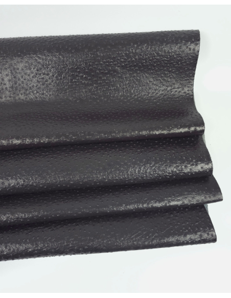 Woodland Gray Ostrich 2023 Embossed Texture Leather