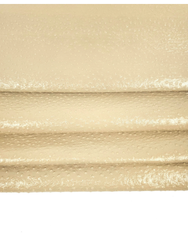 Brown Rice Ostrich 2023 Embossed Texture Leather