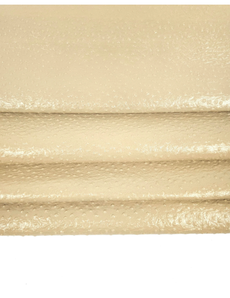 Brown Rice Ostrich 2023 Embossed Texture Leather