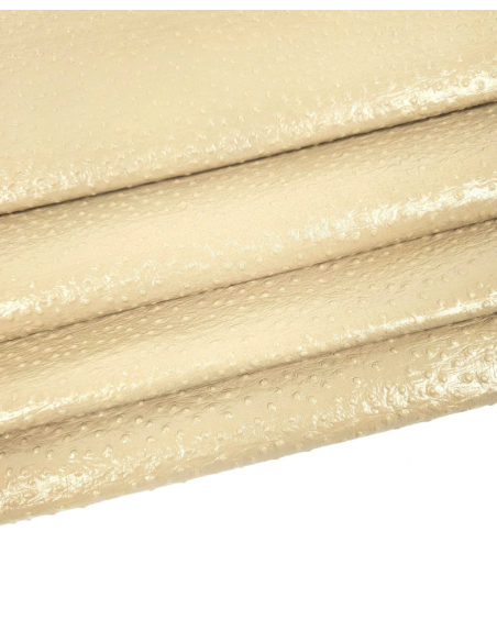 Brown Rice Ostrich 2023 Embossed Texture Leather