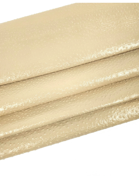Brown Rice Ostrich 2023 Embossed Texture Leather