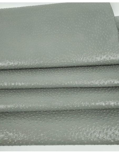 Forest Fog Ostrich 2023 Embossed Texture Leather