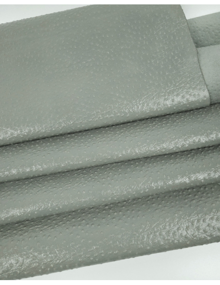 Forest Fog Ostrich 2023 Embossed Texture Leather