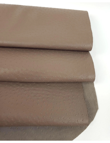 Taupe Gray Ostrich 2024 Embossed Texture Leather