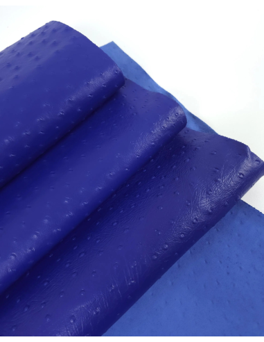 Bluing Ostrich 2024 Embossed Texture Leather