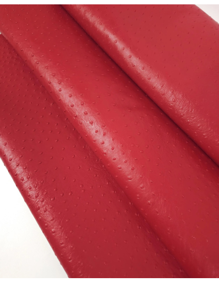 Haute Red Ostrich 2024 Embossed Texture Leather