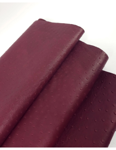 Burgundy Ostrich 2024 Embossed Texture Leather