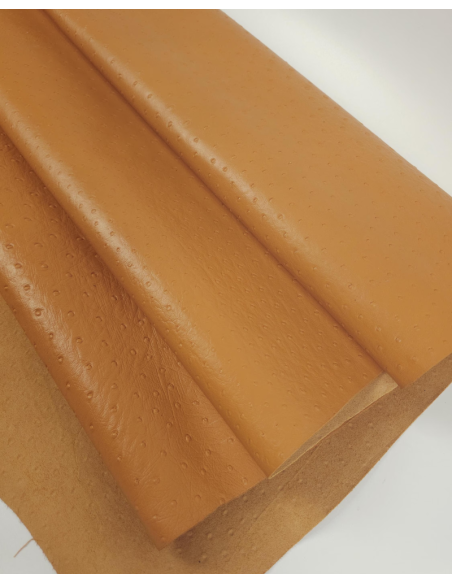 Golden Orange Ostrich 2024 Embossed Texture Leather