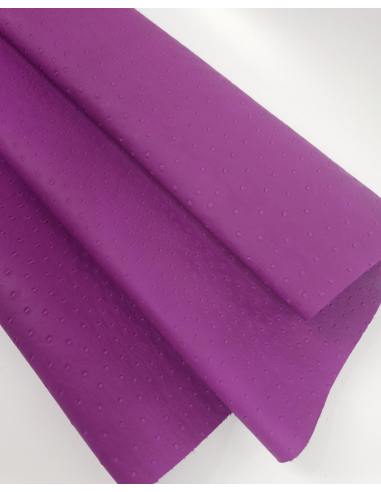 Purple Orchid Ostrich 2024 Embossed Texture Leather